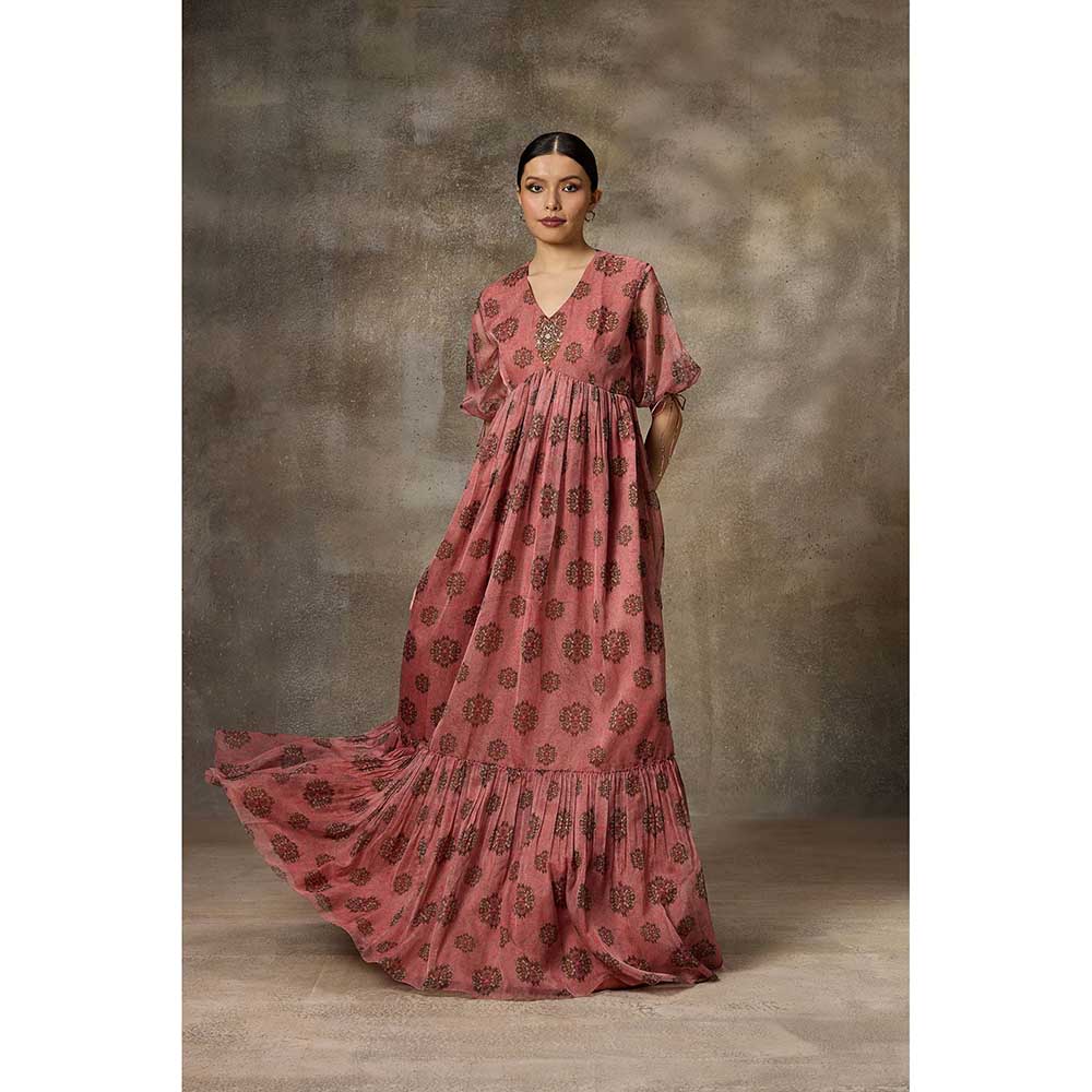 Rivaar by Rocky Star Pink Floral Printed Maxi Dress
