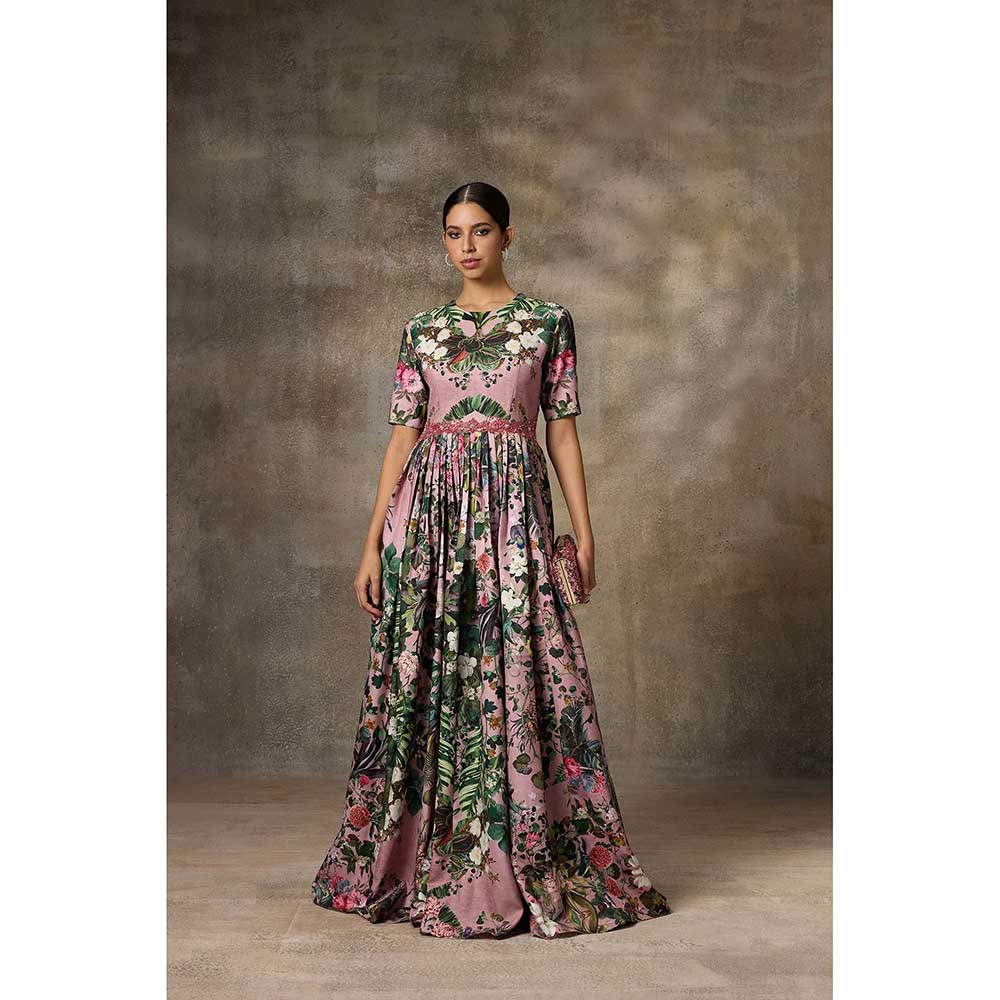 Rivaar by Rocky Star Pink Botanical Printed Maxi Dress