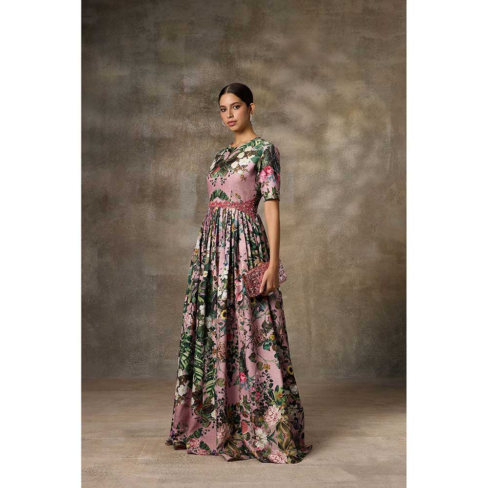 Rivaar by Rocky Star Pink Botanical Printed Maxi Dress