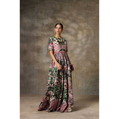 Rivaar by Rocky Star Pink Botanical Printed Maxi Dress