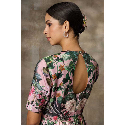 Rivaar by Rocky Star Pink Botanical Printed Maxi Dress