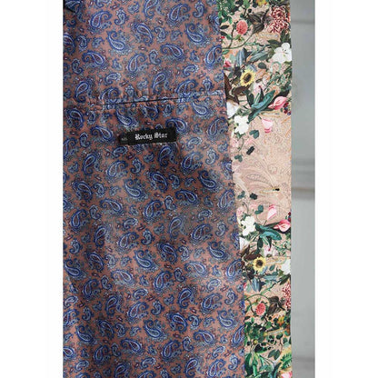 Rivaar by Rocky Star Beige Printed Sherwani (Set of 2)