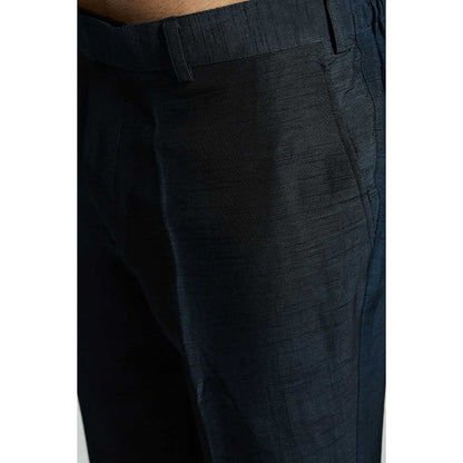 Rivaar by Rocky Star Black Printed Sherwani (Set of 2)