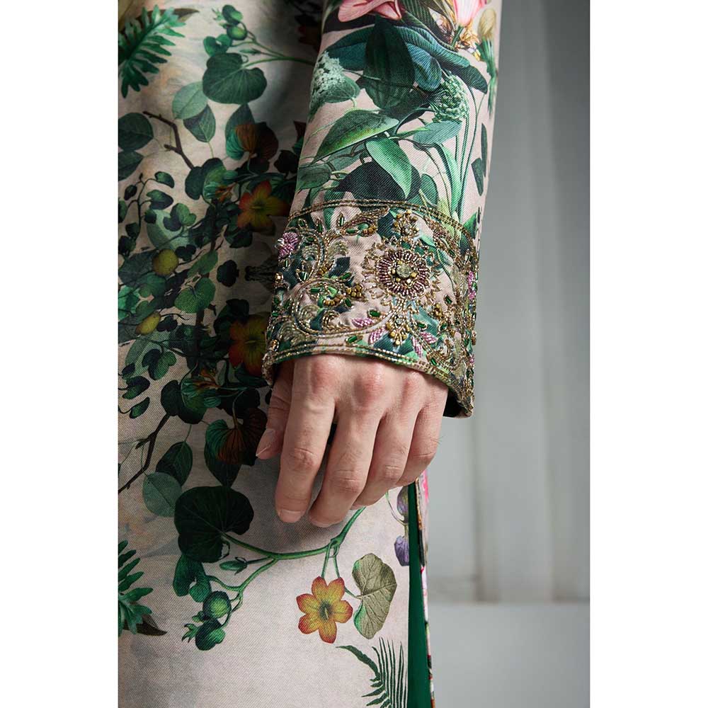 Rivaar by Rocky Star White Printed Sherwani (Set of 2)