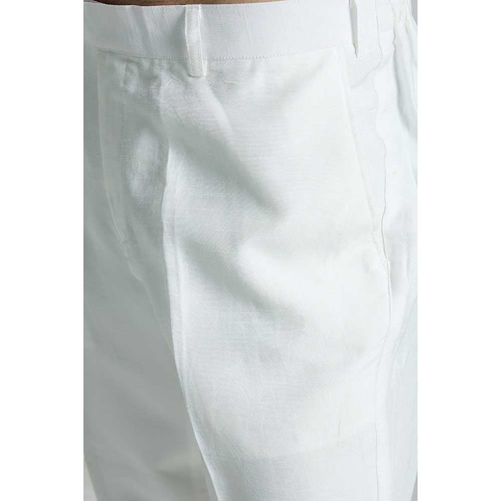 Rivaar by Rocky Star White Printed Sherwani (Set of 2)