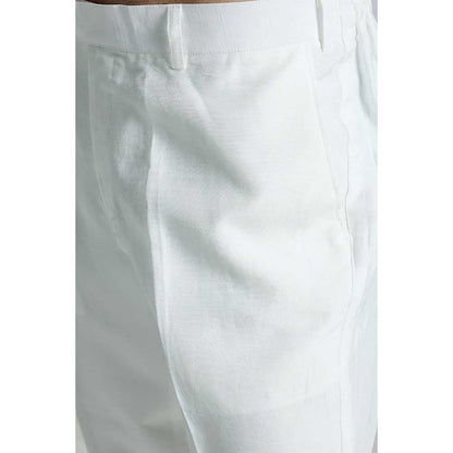 Rivaar by Rocky Star White Printed Sherwani (Set of 2)