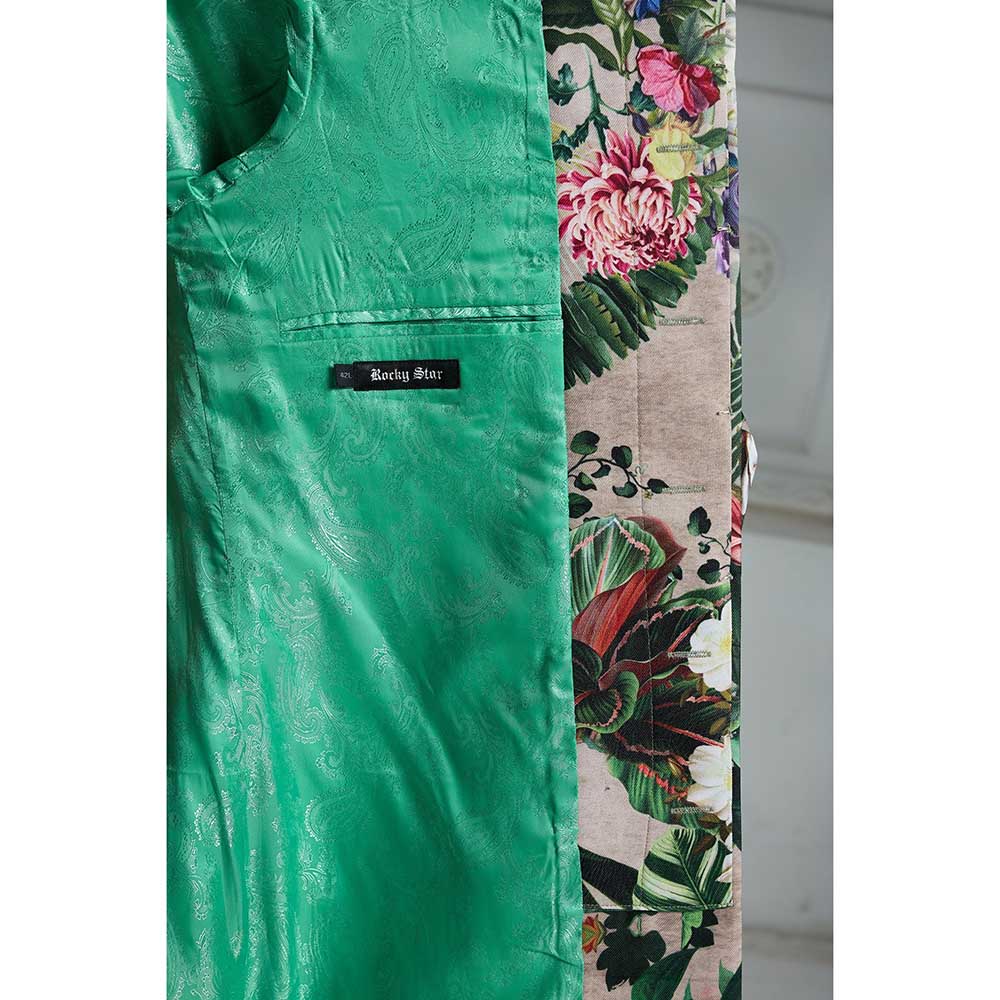 Rivaar by Rocky Star White Printed Sherwani (Set of 2)