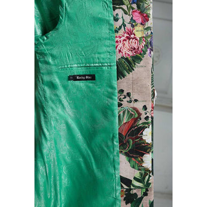 Rivaar by Rocky Star White Printed Sherwani (Set of 2)