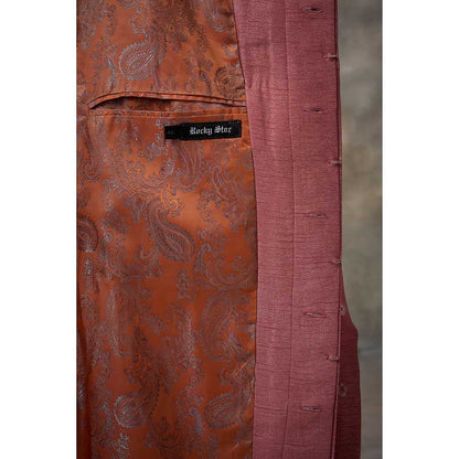 Rivaar by Rocky Star Pink Embroidered Sherwani (Set of 2)