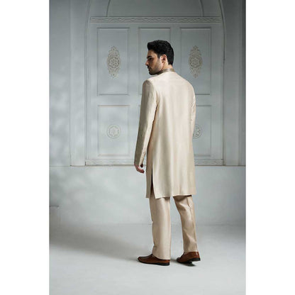 Rivaar by Rocky Star Ivory Embroidered Sherwani (Set of 3)