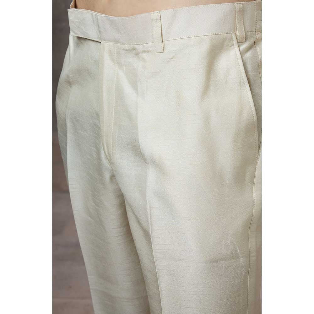 Rivaar by Rocky Star Ivory Sleeve Embellished Sherwani (Set of 2)