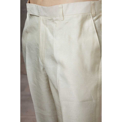 Rivaar by Rocky Star Ivory Sleeve Embellished Sherwani (Set of 2)