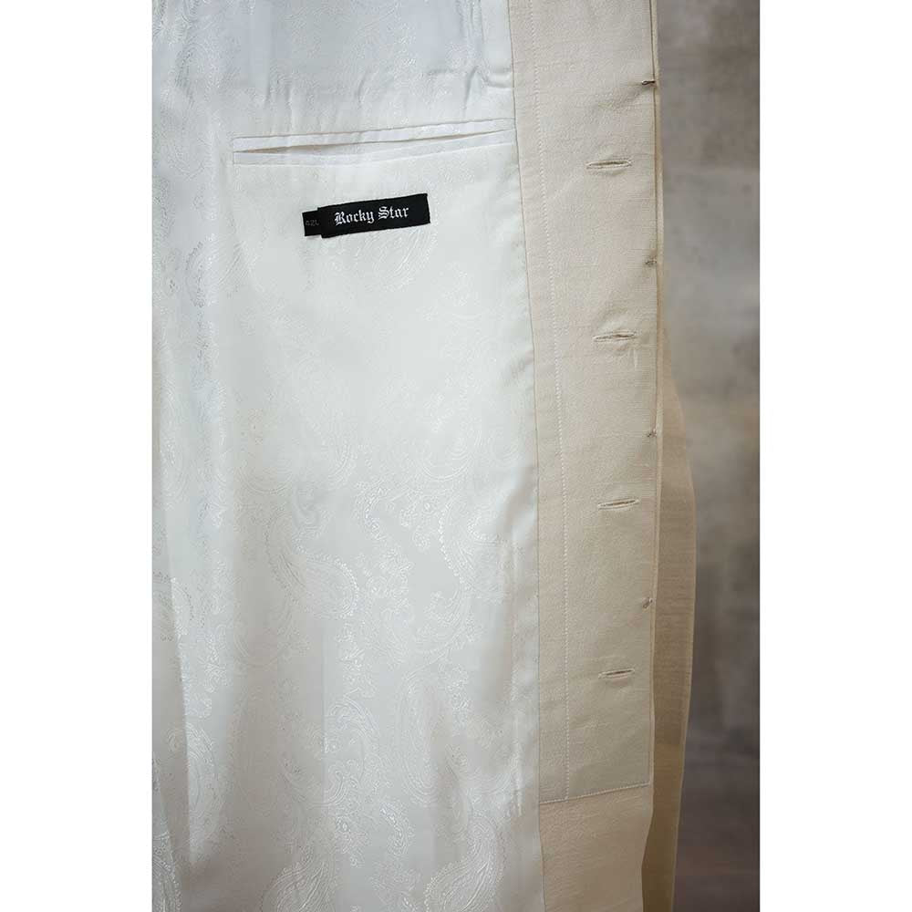 Rivaar by Rocky Star Ivory Sleeve Embellished Sherwani (Set of 2)