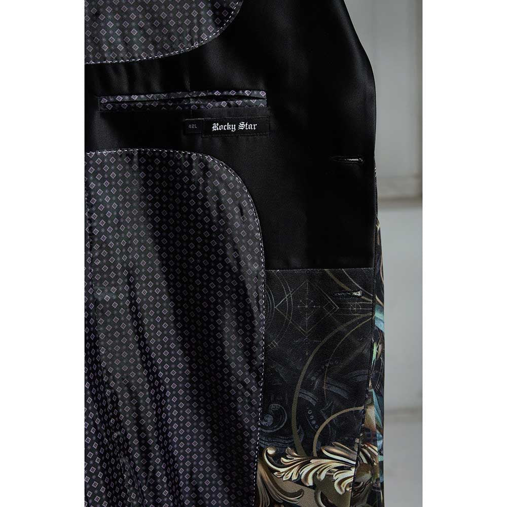Rivaar by Rocky Star Black Printed Blazer