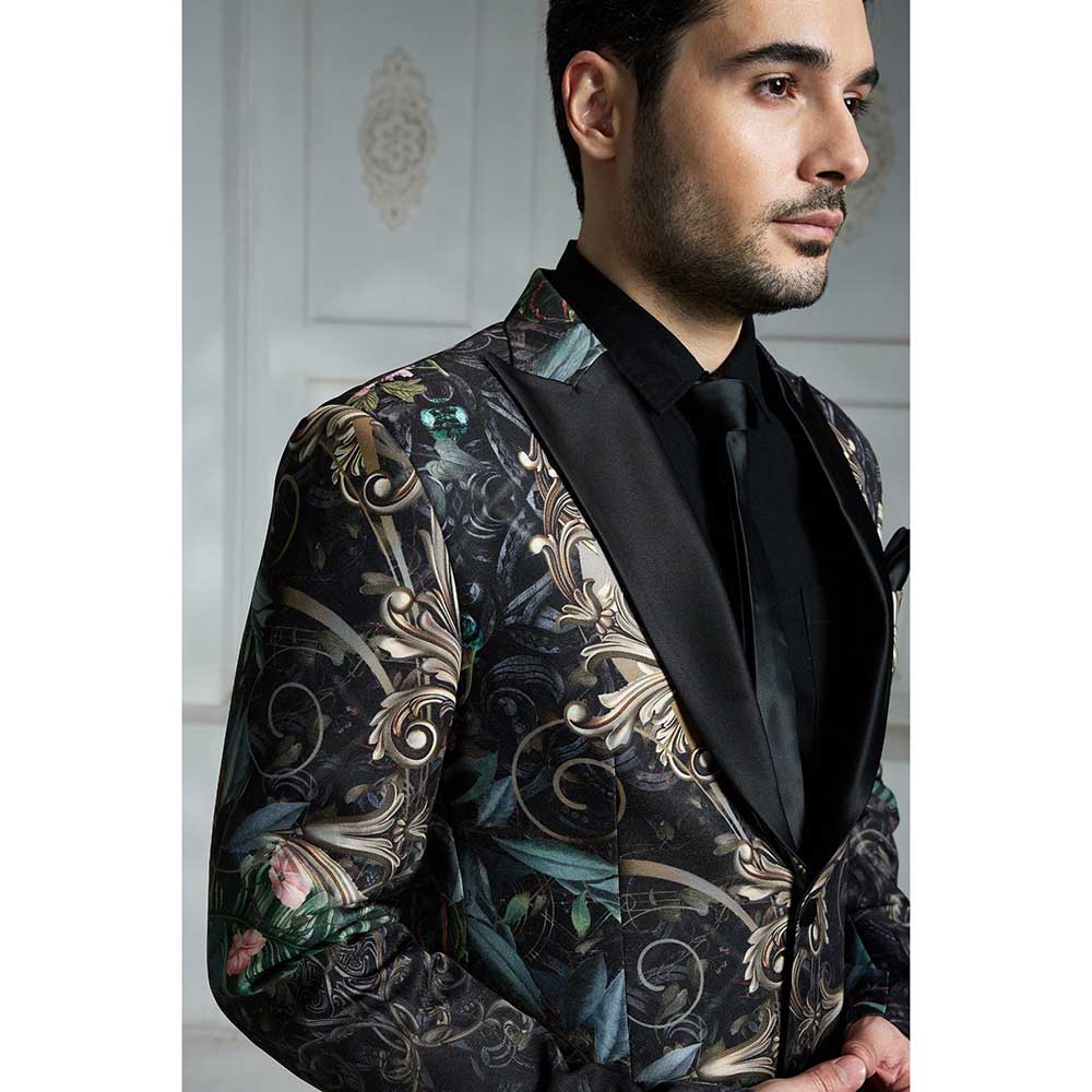 Rivaar by Rocky Star Black Printed Blazer