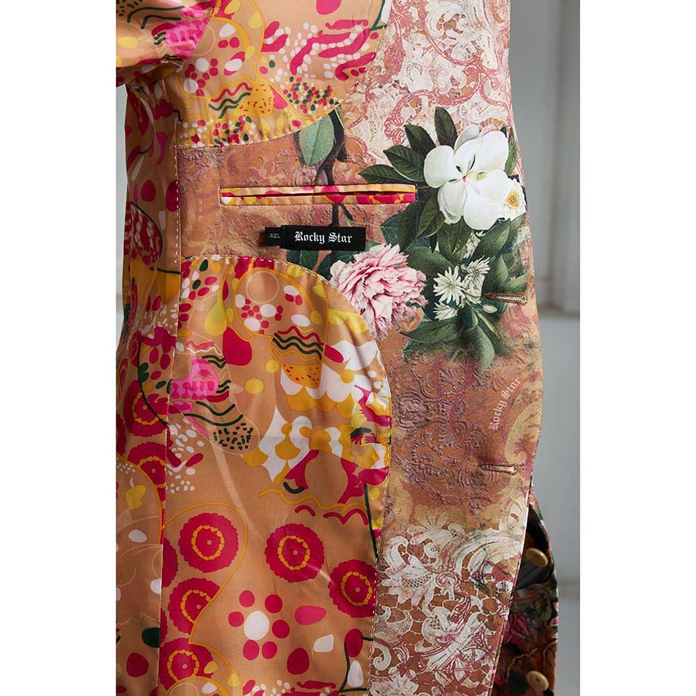 Rivaar by Rocky Star Rust Printed Blazer