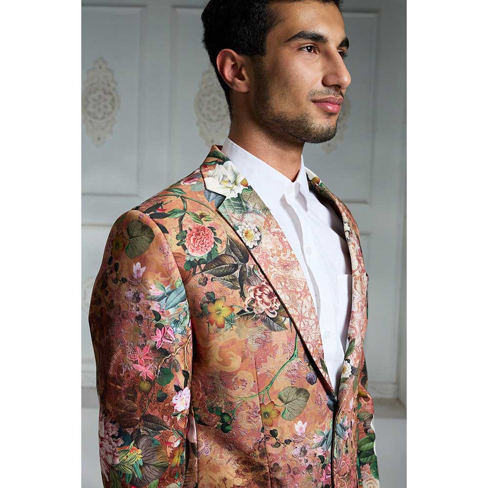 Rivaar by Rocky Star Rust Printed Blazer