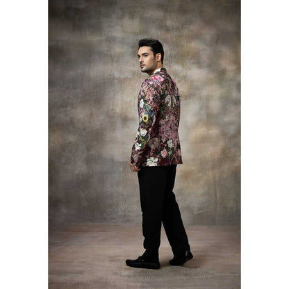 Rivaar by Rocky Star Maroon Printed Blazer