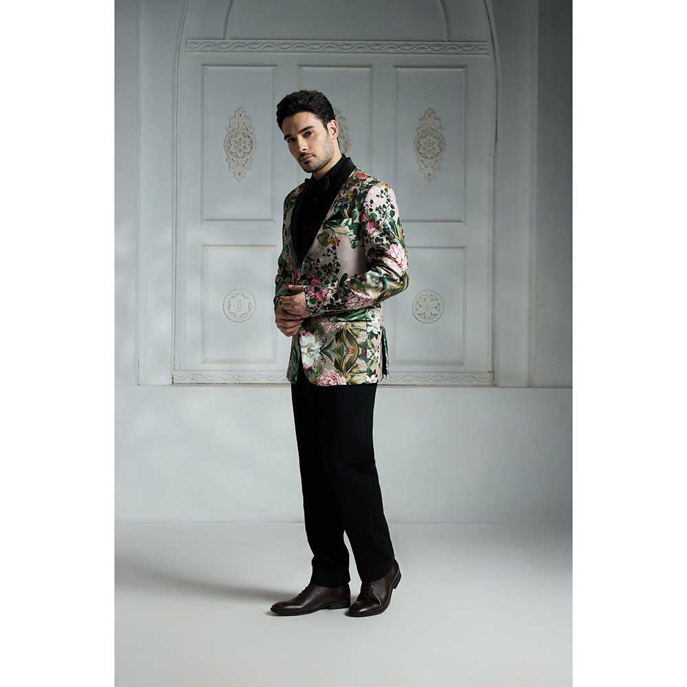 Rivaar by Rocky Star Beige Printed Blazer