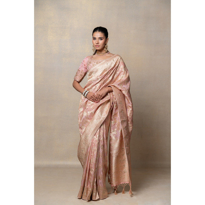 RIYAASAT Pink Silk Saree with Stitched Blouse