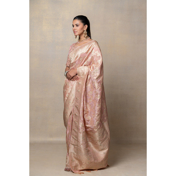 RIYAASAT Pink Silk Saree with Stitched Blouse