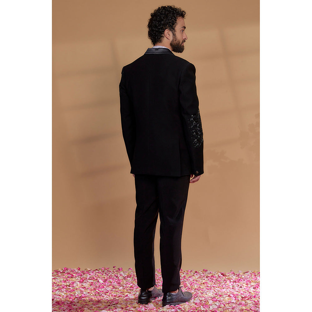 RIYAASAT Black Lachka Tuxedo (Set of 5)