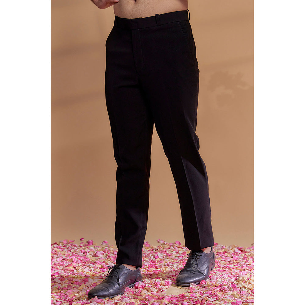 RIYAASAT Jet Black Lachka Tuxedo (Set of 5)