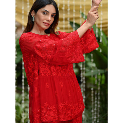 Rococo Zaira Dhotis - Red (Set of 2)