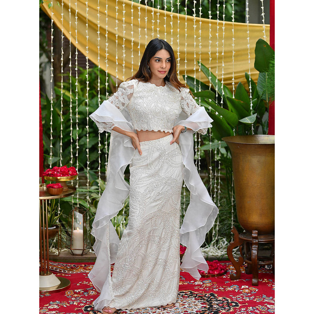 Rococo Noor Top and Skirt - White (Set of 3)