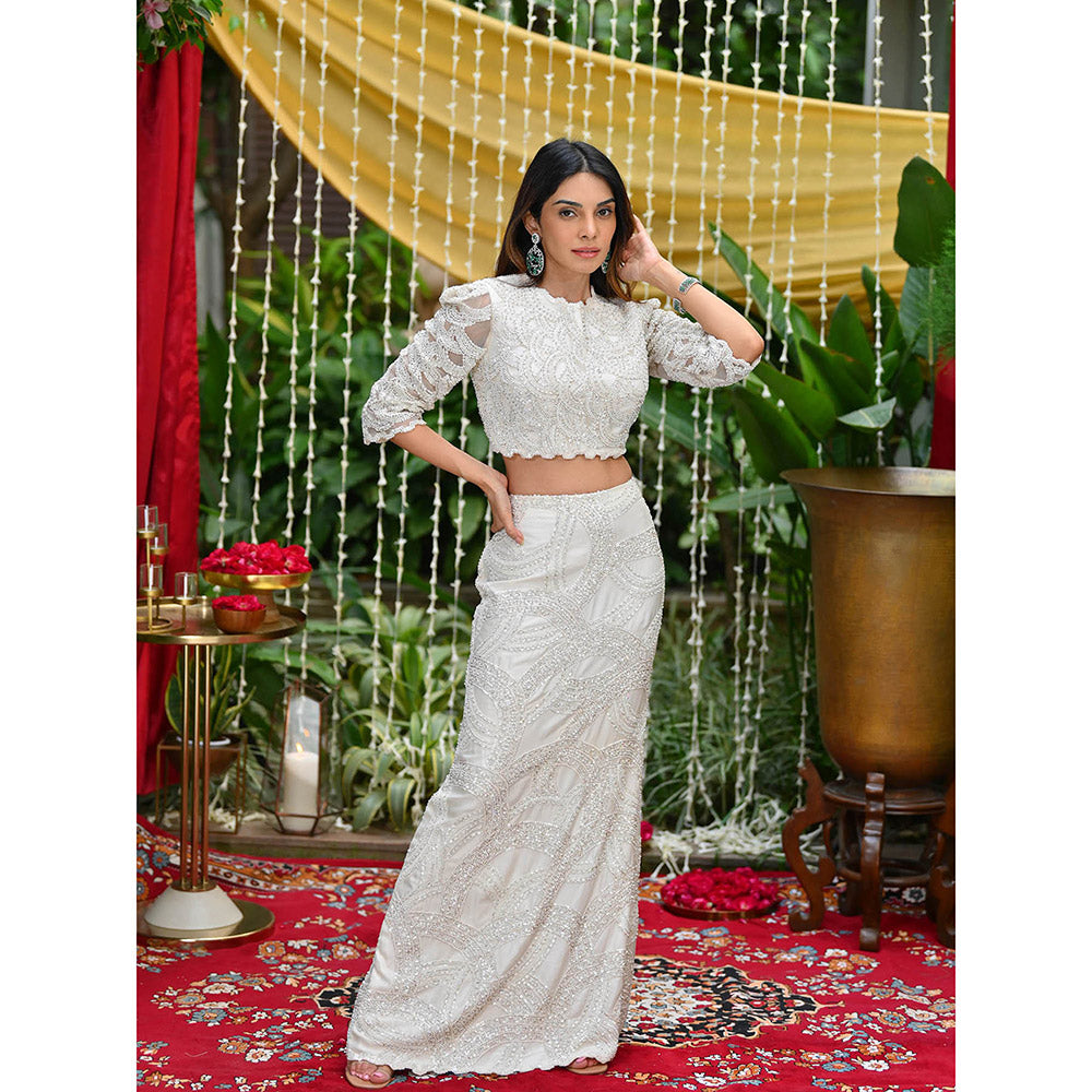 Rococo Noor Top and Skirt - White (Set of 3)