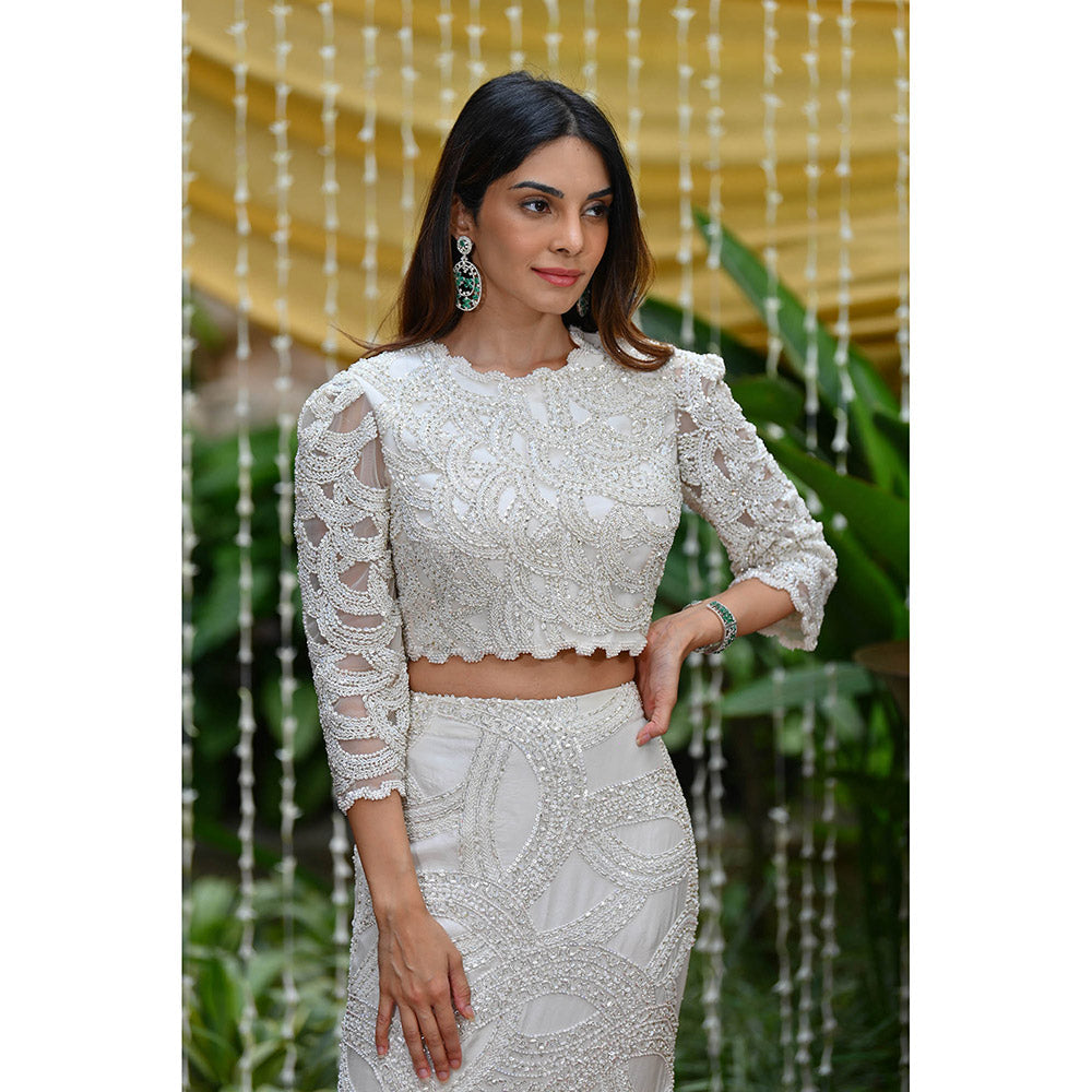 Rococo Noor Top and Skirt - White (Set of 3)