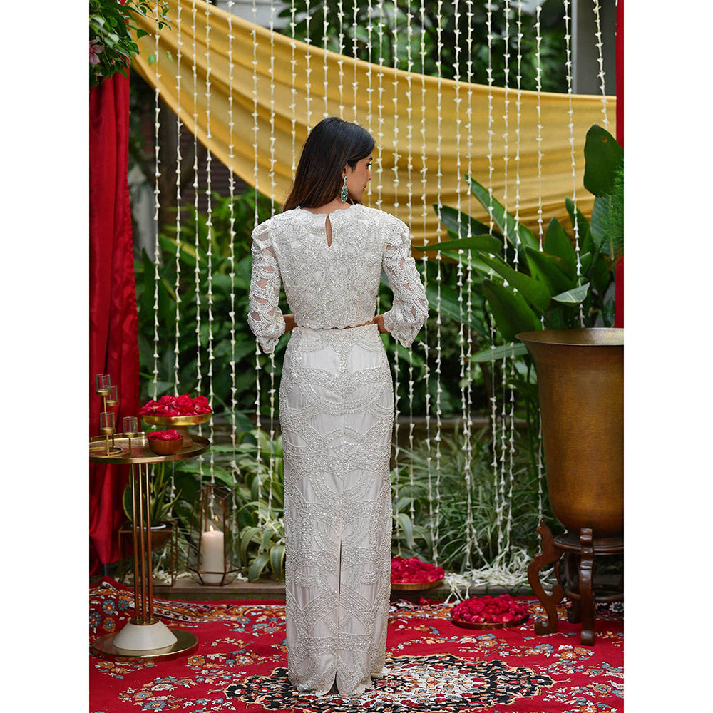 Rococo Noor Top and Skirt - White (Set of 3)