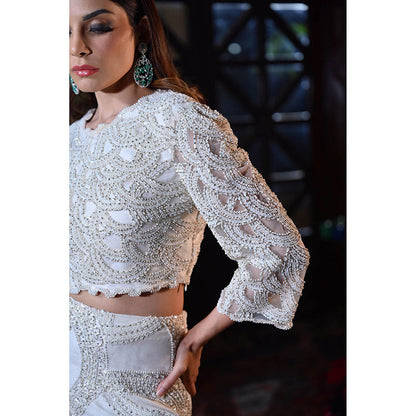 Rococo Noor Top and Skirt - White (Set of 3)