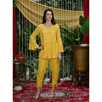 Rococo Ziva Top and Dhoti - Yellow (Set of 2)