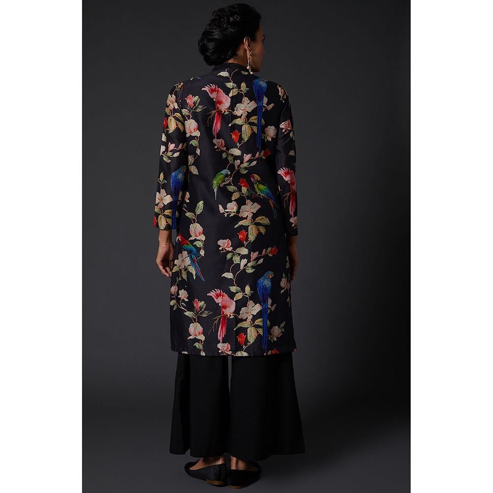 Rohit Bal Black Digital Floral Printed Kurta & Palazzo (Set of 2)