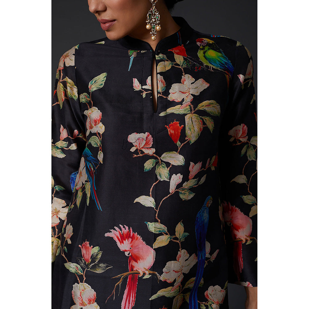 Rohit Bal Black Digital Floral Printed Kurta & Palazzo (Set of 2)