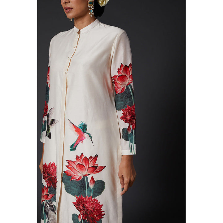 Rohit Bal Ivory Digital Floral Printed Kurta & Palazzo (Set of 2)