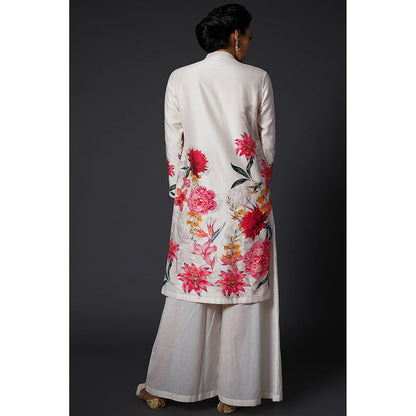 Rohit Bal Ivory Floral Printed Kurta & Palazzo (Set of 2)