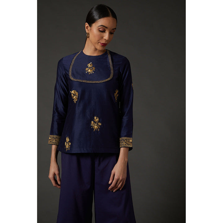 Rohit Bal Indigo Blue Embroidered Tunic