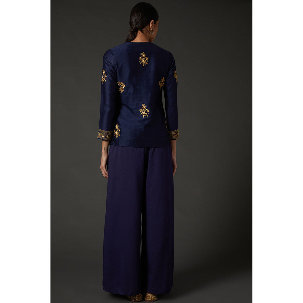 Rohit Bal Indigo Blue Embroidered Tunic