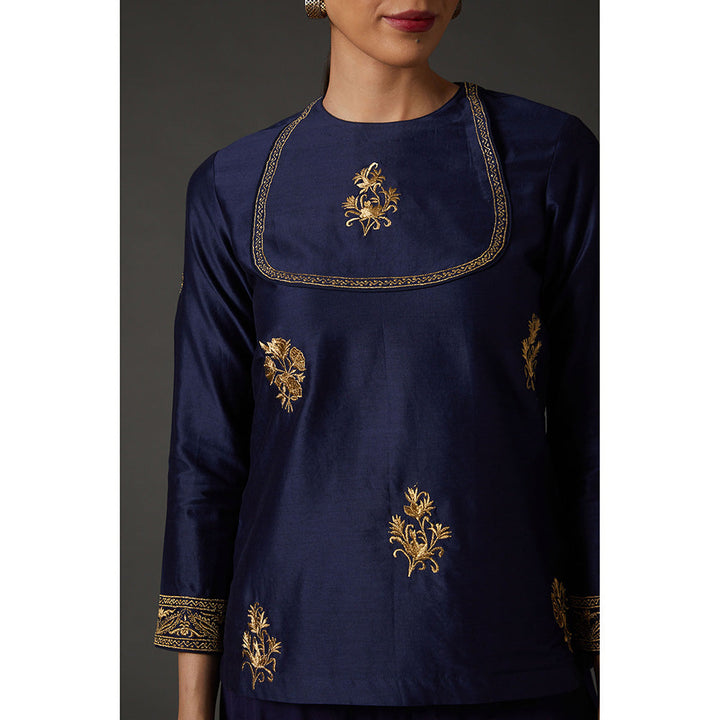 Rohit Bal Indigo Blue Embroidered Tunic