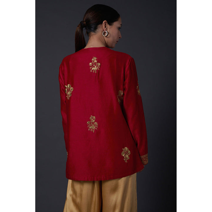 Rohit Bal Red Zari Embroidered Tunic