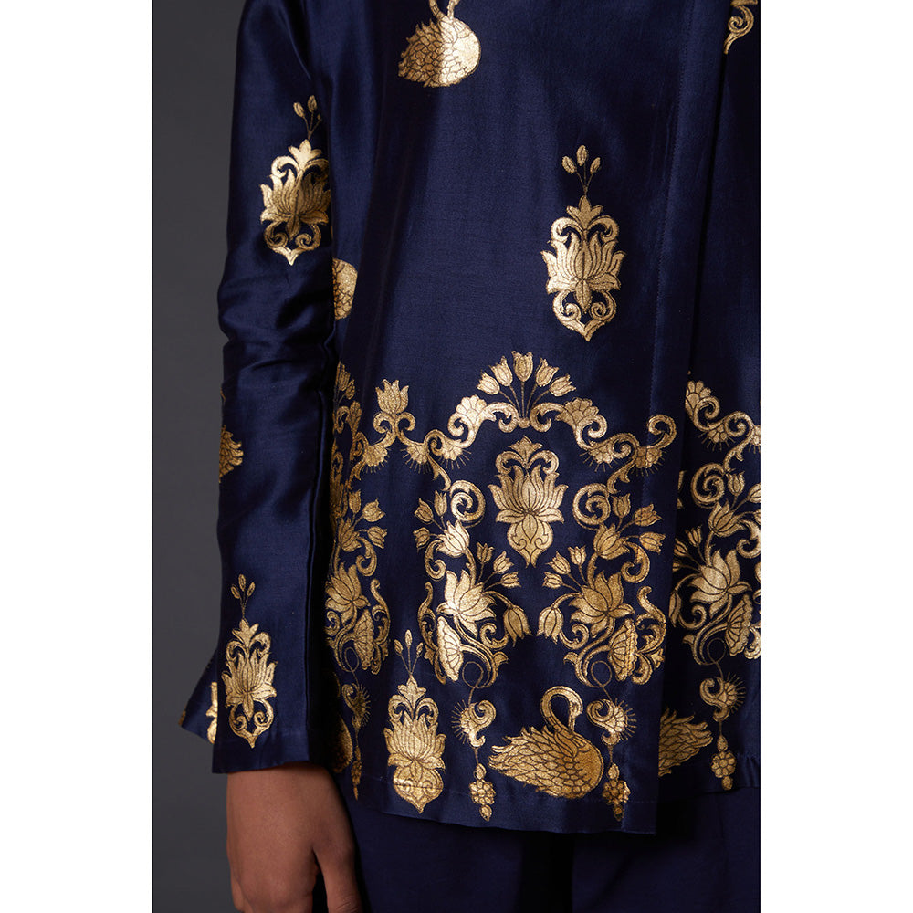 Rohit Bal Navy Blue Block Printed Tunic