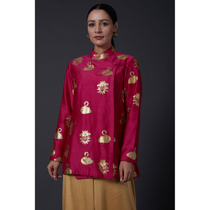 Rohit Bal Fuchsia Pink & Gold Block Printed Tunic