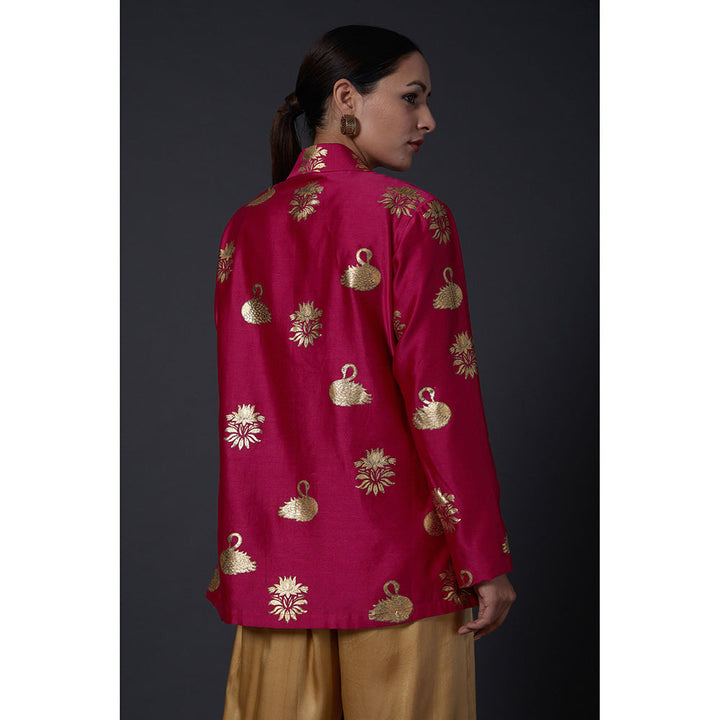 Rohit Bal Fuchsia Pink & Gold Block Printed Tunic