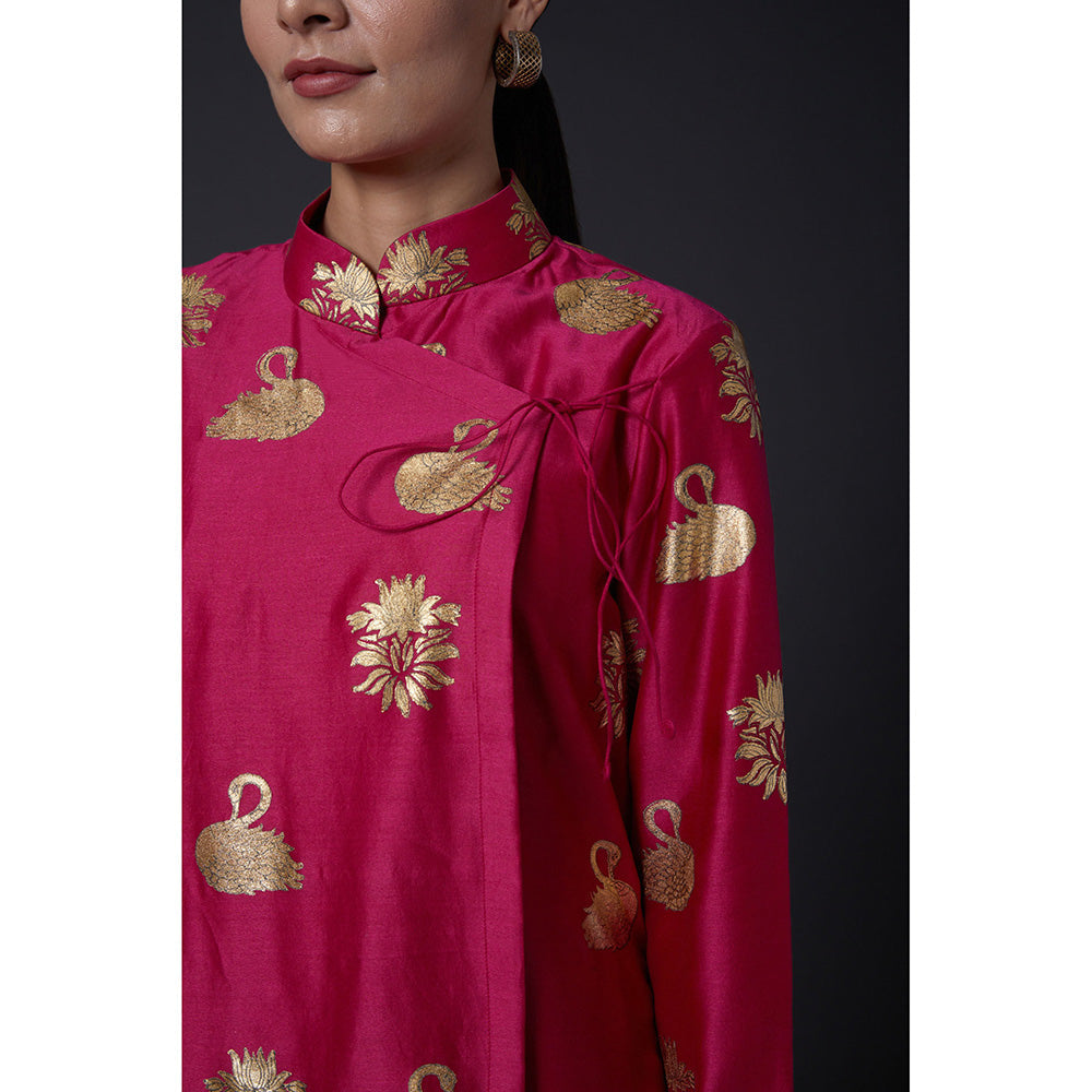 Rohit Bal Fuchsia Pink & Gold Block Printed Tunic