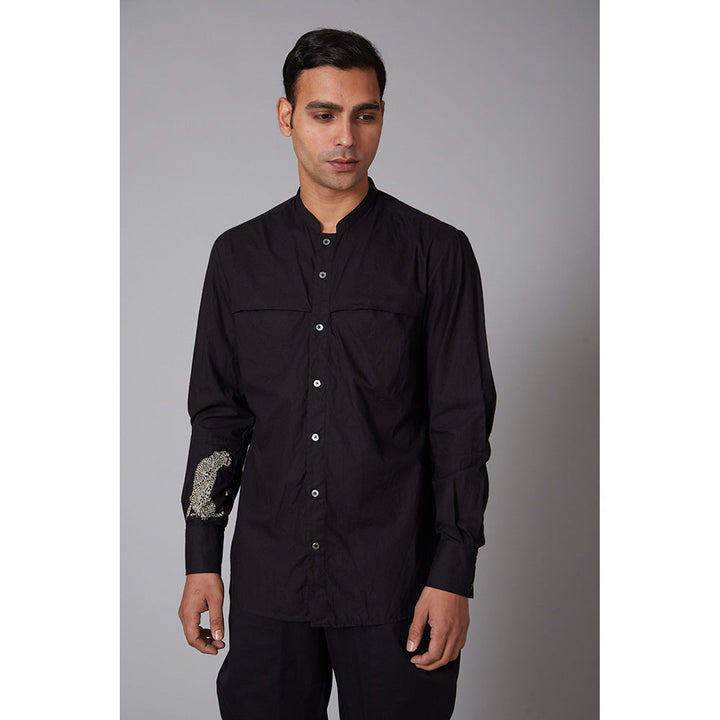 Rohit Bal Black Poplin Shirt