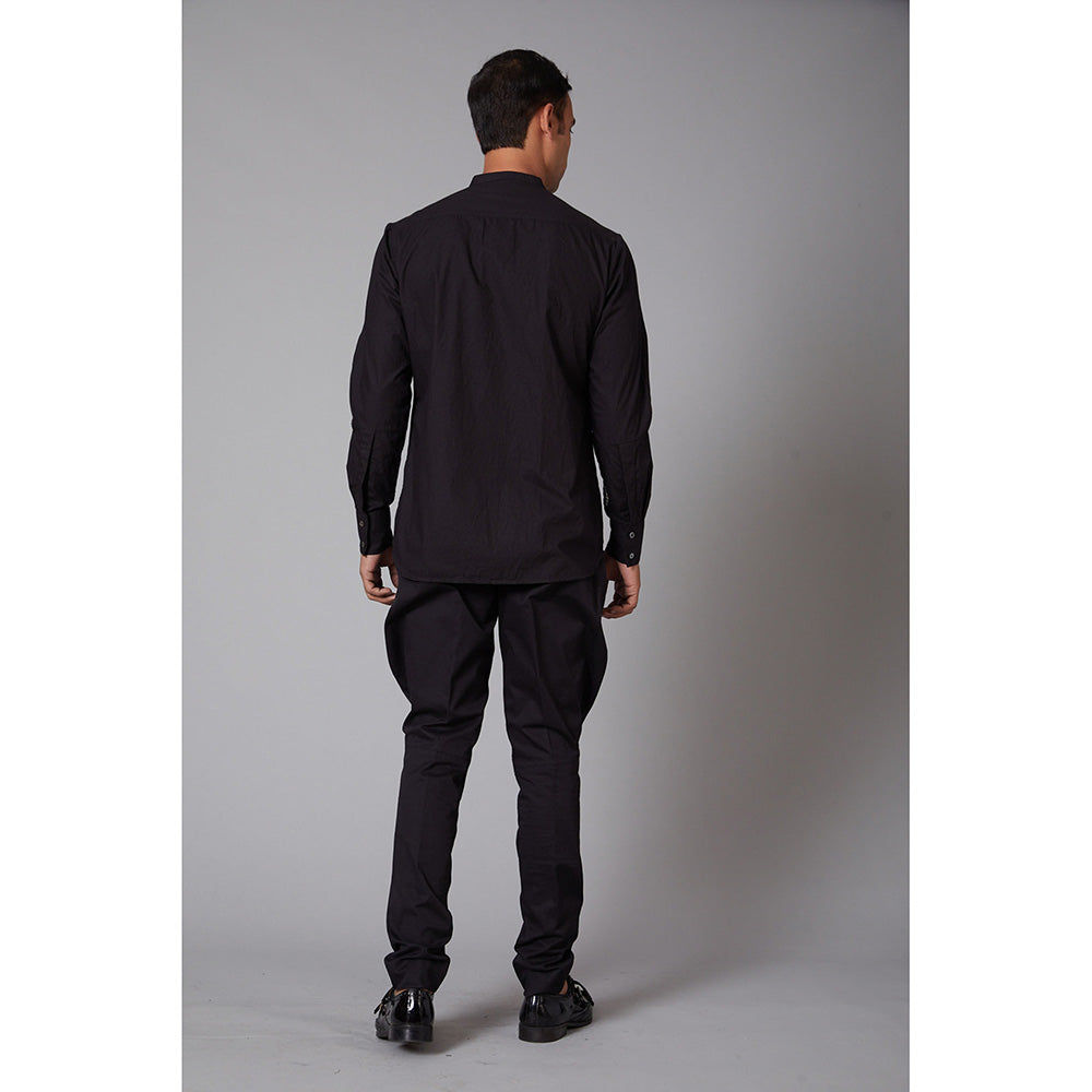 Rohit Bal Black Poplin Shirt