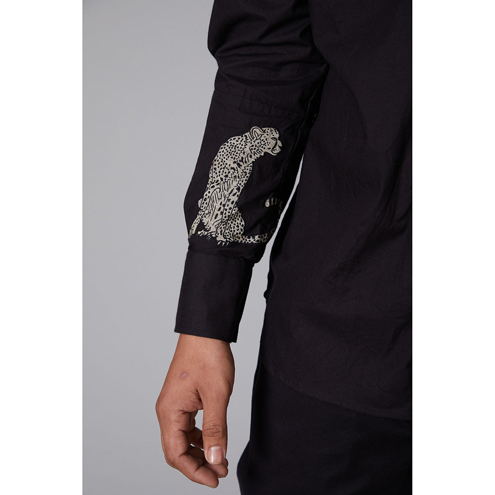 Rohit Bal Black Poplin Shirt