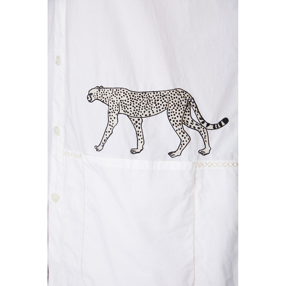 Rohit Bal White Poplin Embroidered Shirt